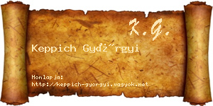 Keppich Györgyi névjegykártya